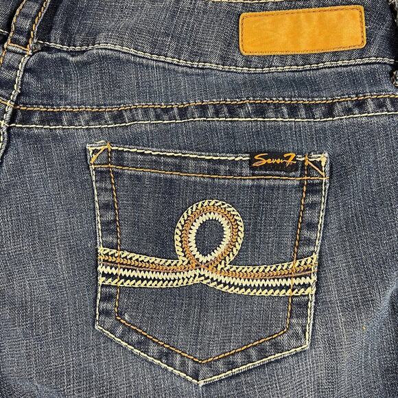 Seven7 Denim Mid Rise 5 Pocket Shorts 7” Inseam Size 14 - Picture 8 of 10